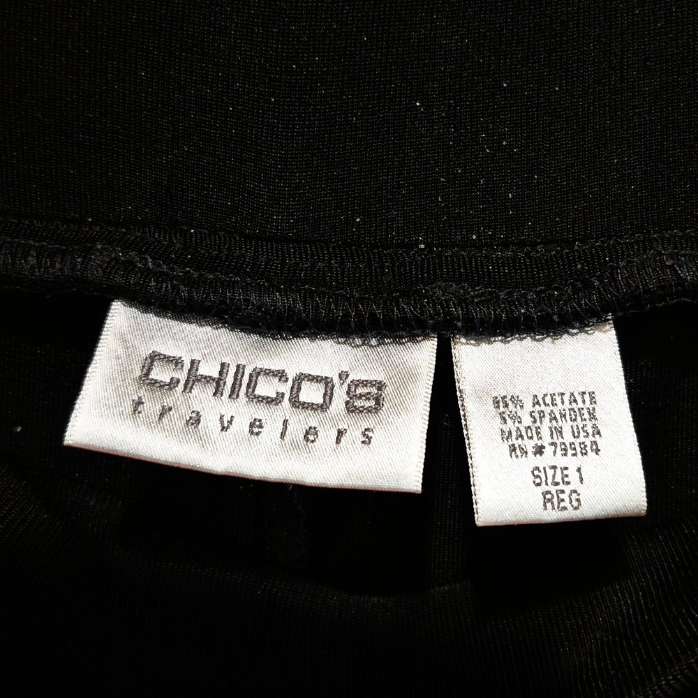Chico’s Travelers Black Dress Pants | Size 1 (Medium) | Classic Stretch - Picture 3 of 3